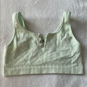 Mint Green Ribbed Crop Top